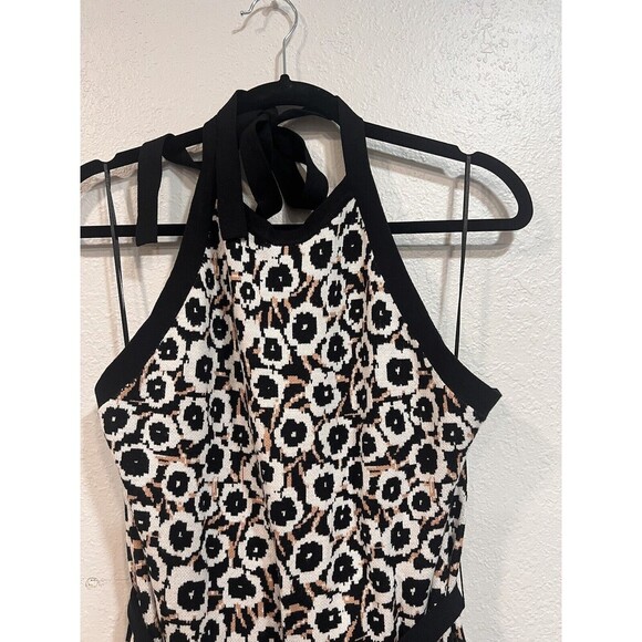 Women's Halter Tie Neck Neutral Poppy Sweaterknit Midi Dress - DVF XXL - Picture 5 of 6